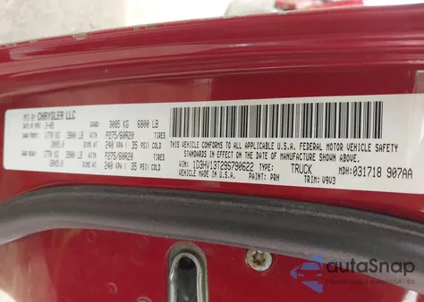 2009 Dodge Ram 1500 Slt/Sport/Trx z USA, uszkodzony, nr VIN 1D3HV13T29S790622